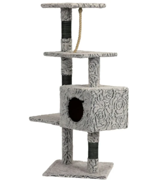 Кігтеточка для кота ModernHome by Multistore XXL з будиночком сірий (YS-83330-3 GREY)1