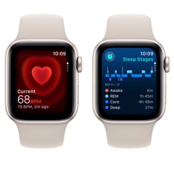 Apple Watch SE 2 GPS 40mm Starlight Aluminium Case with Starlight Sport Band (S/M)4