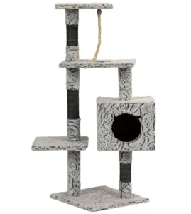 Кігтеточка для кота ModernHome by Multistore XXL з будиночком сірий (YS-83330-3 GREY)